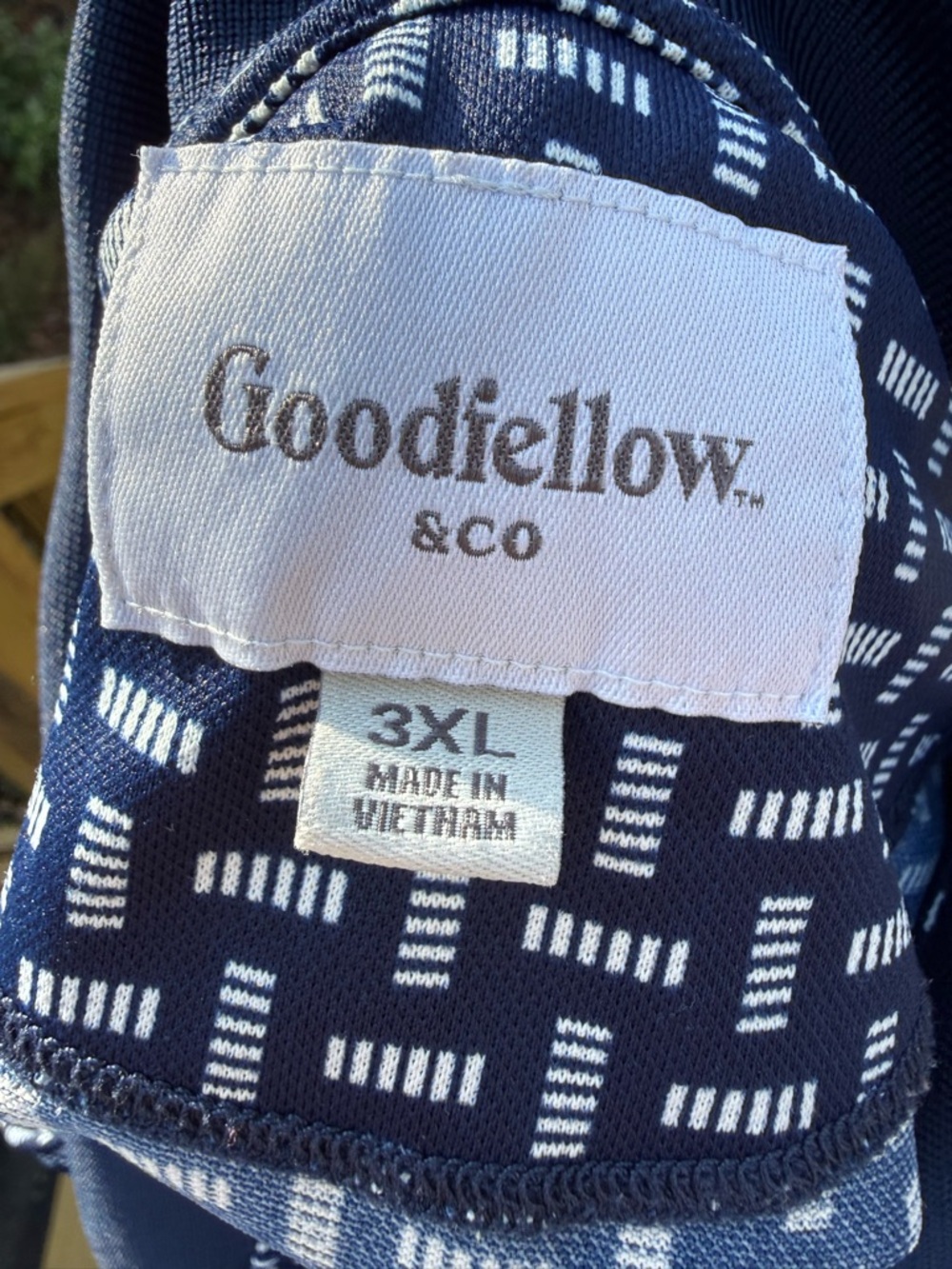 Goodfellow & Co Navy and White Patterned Polo - Picture 2 of 4